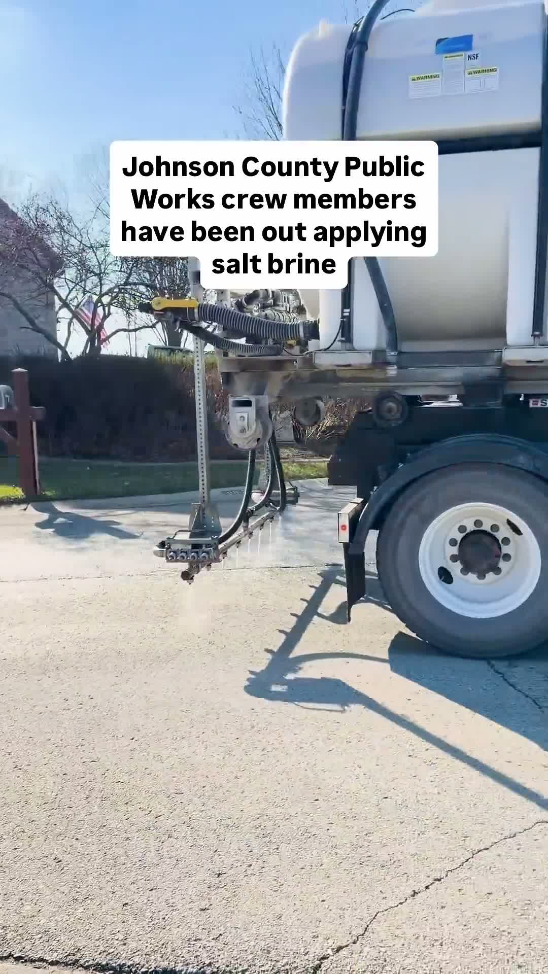 Johnson County crews apply salt brine to roads, citing faster treatment and reduced runoff