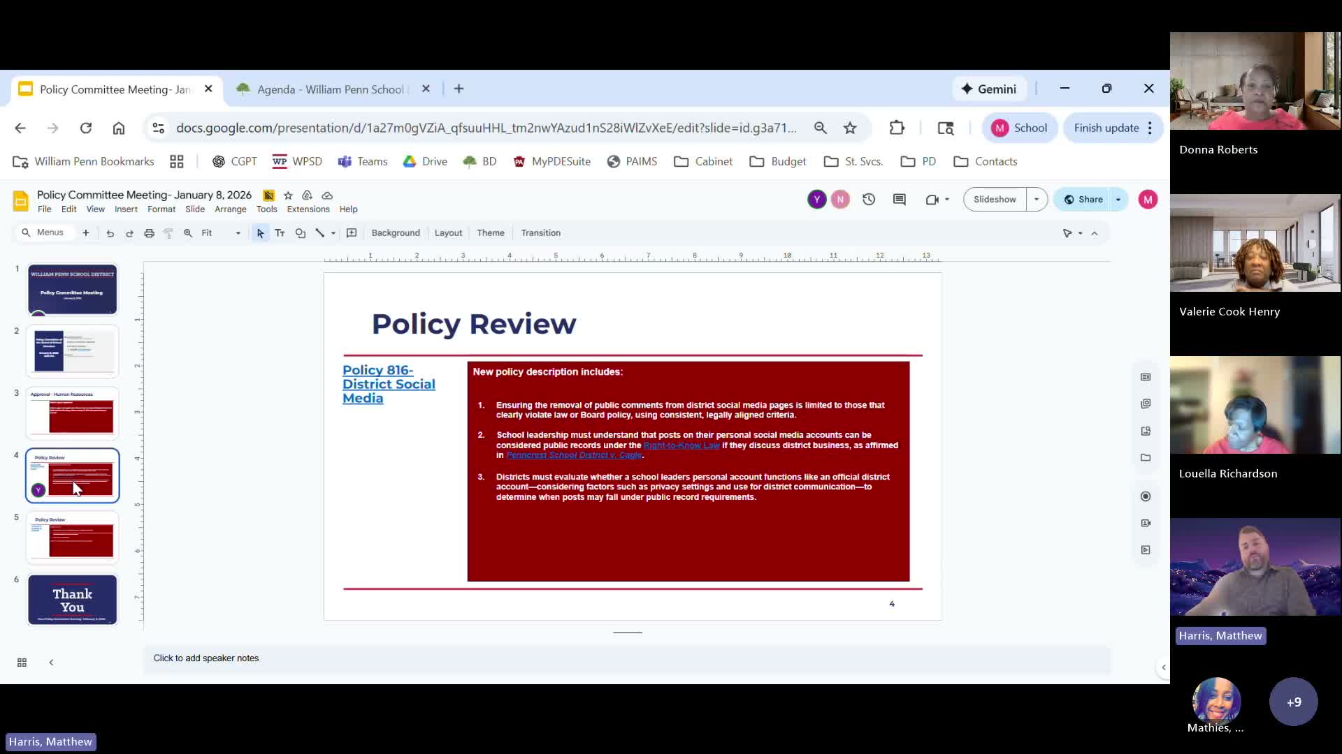 William Penn policy committee reviews draft social media policy, keeps district accounts as public forums