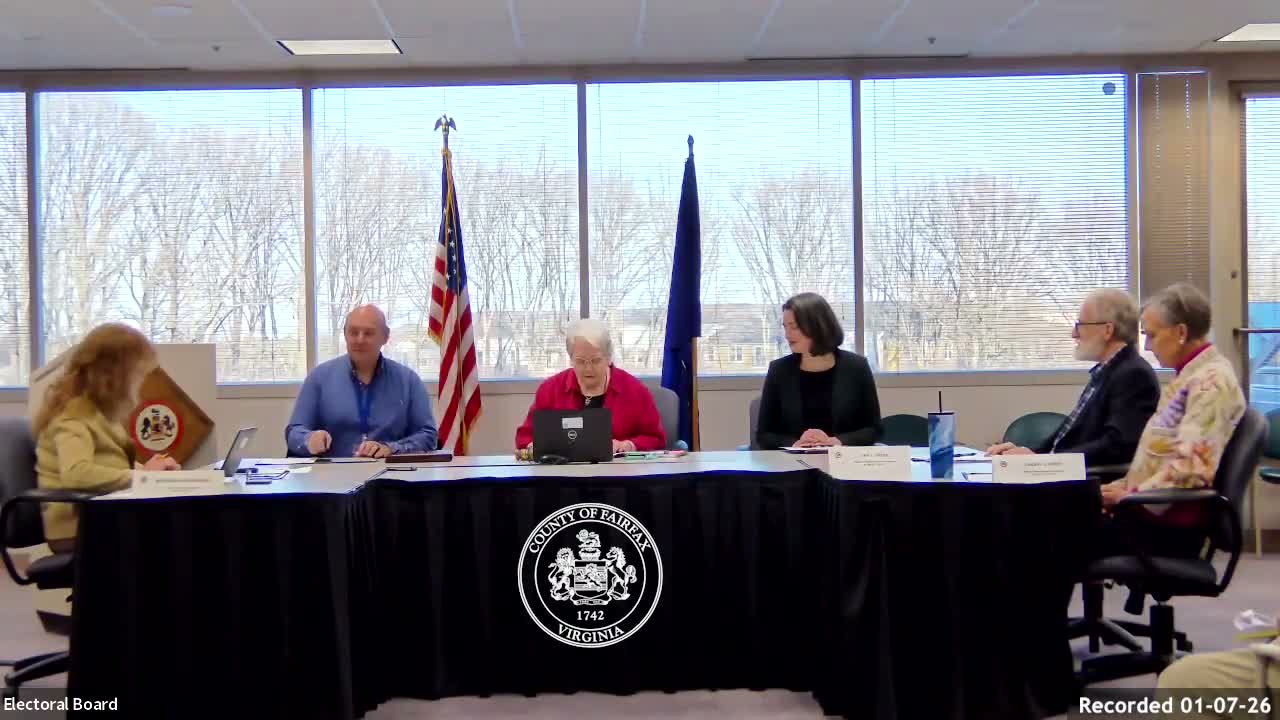 Fairfax County Electoral Board elects officers, adopts December minutes