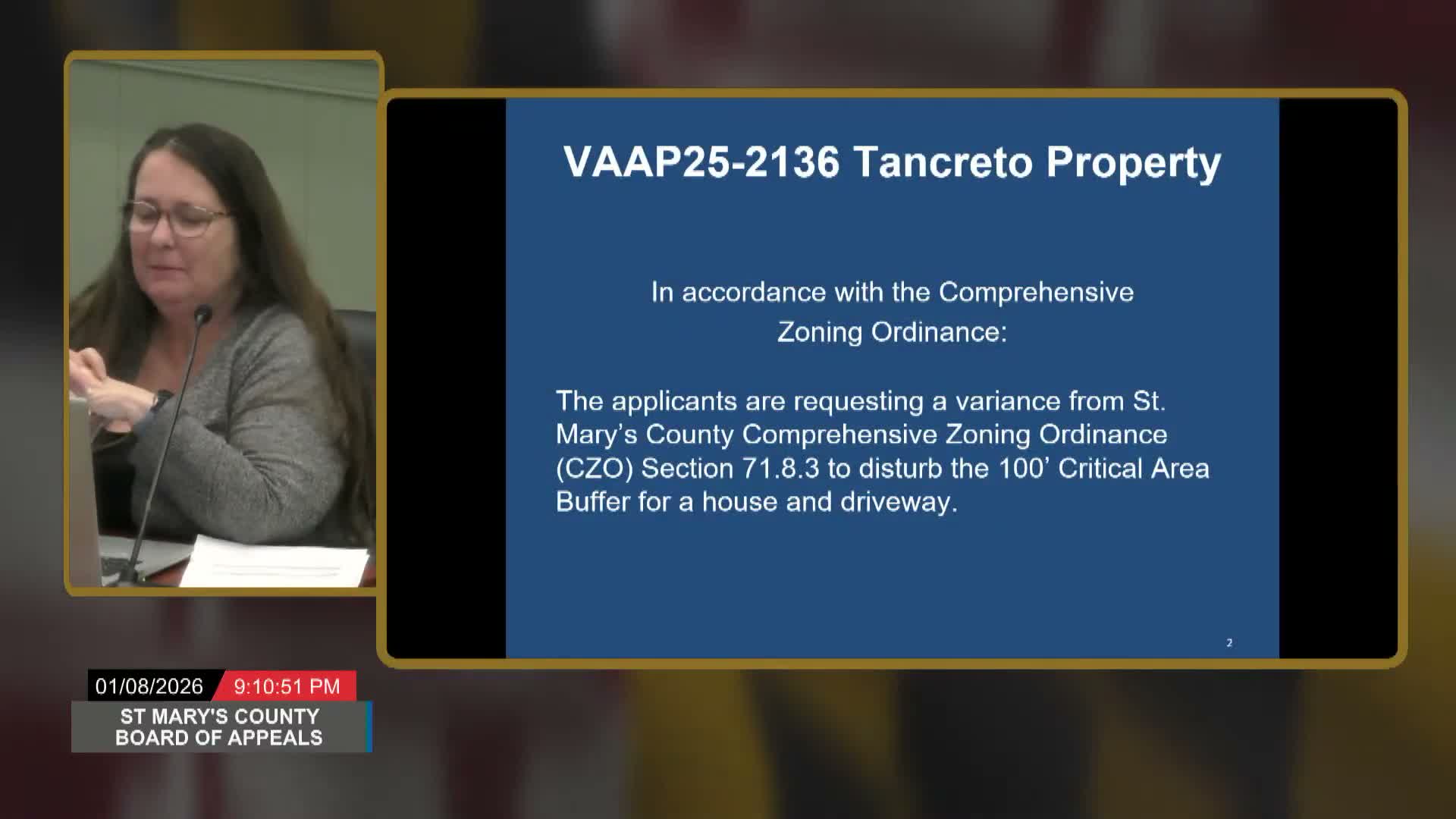 Board approves Tancredo variance for modest house on wetland‑encumbered lot