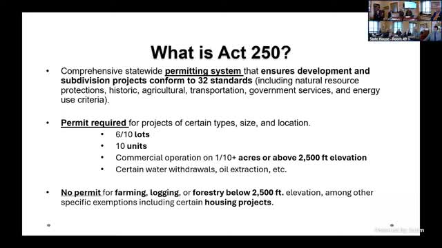 Board briefs committee on Act 250 basics, digitization and Act 181 implementation timeline