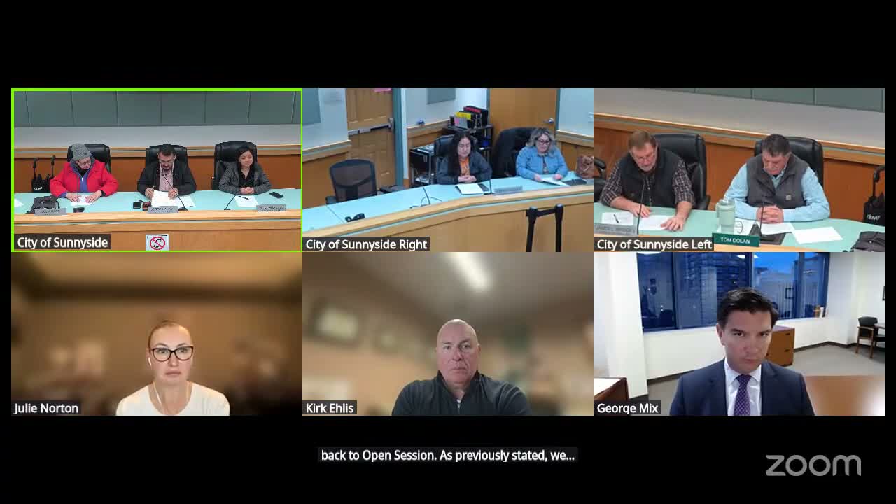 Sunnyside City Council approves consent decree with Appendix A; one member absent