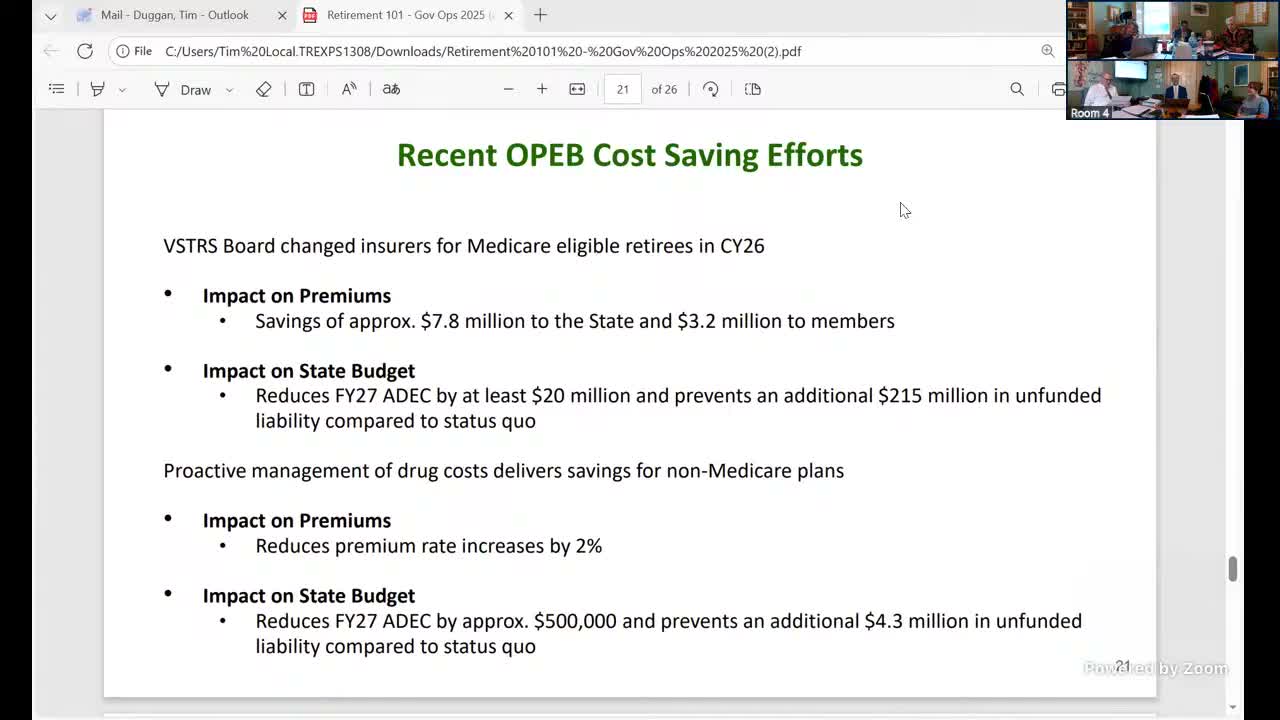 Treasurer’s office says teacher‑retiree health vendor change cut projected costs; members urged to report issues