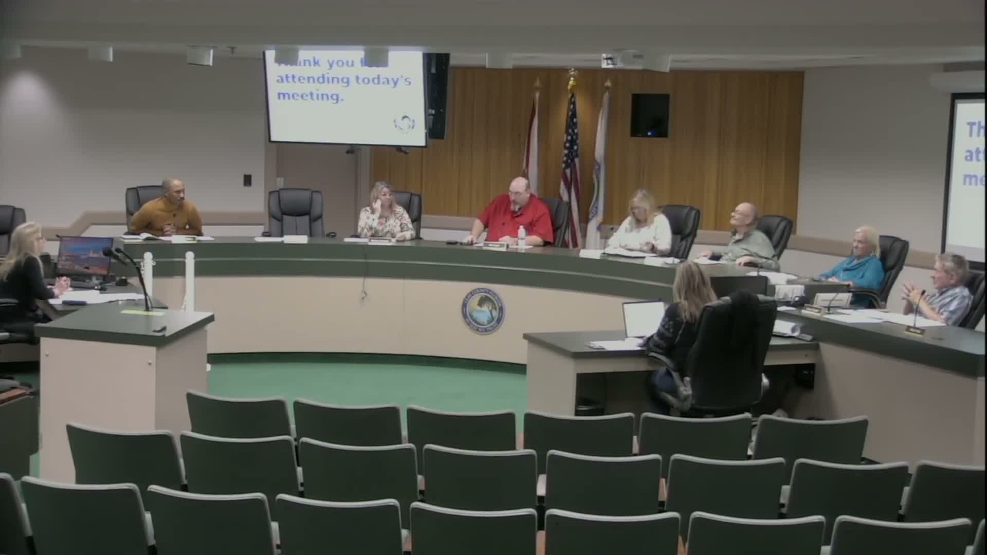 Board discusses attendance policy, possible resignations to restore quorum and urges repairs at county museum