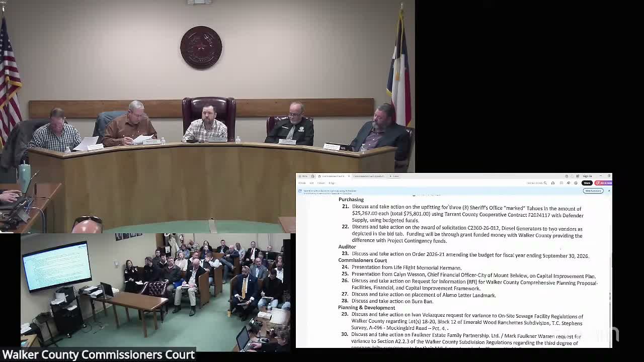 Walker's commissioners approve RFI for comprehensive planning, capital improvements