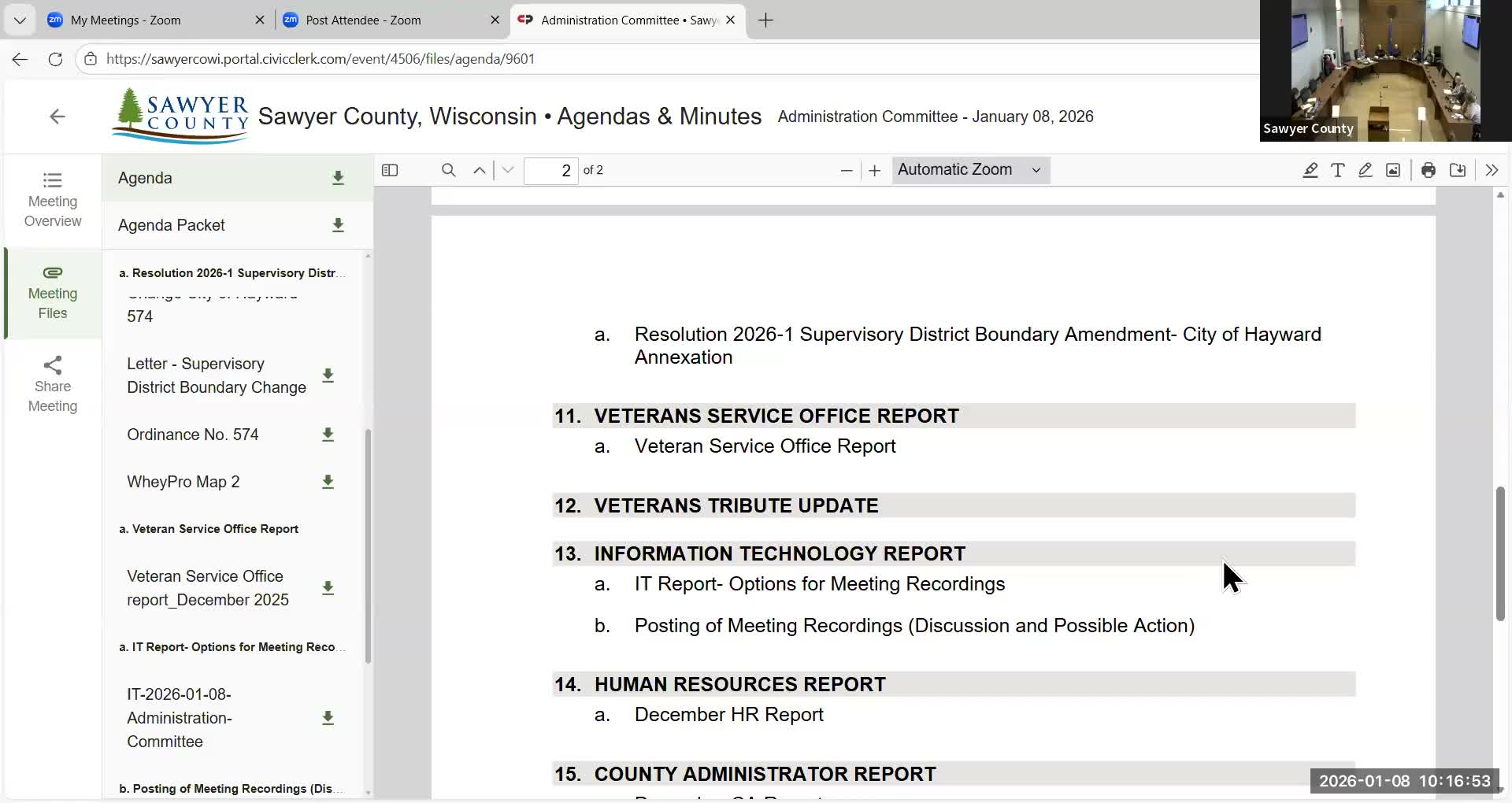 Sawyer County committee keeps live Zoom access and continues posting full recordings to YouTube