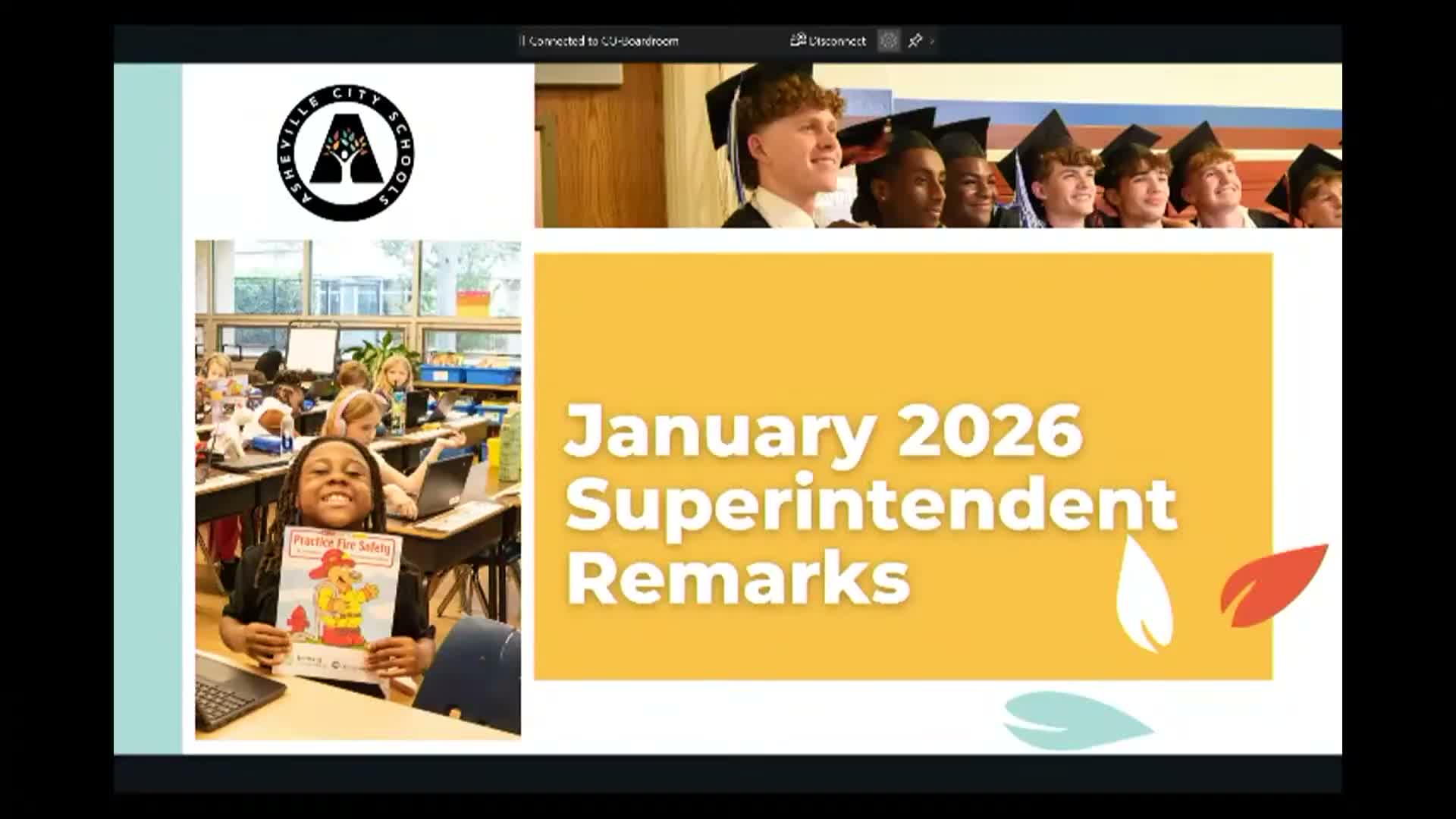 Superintendent reviews leadership and transparency goals, previews strategic plan timeline