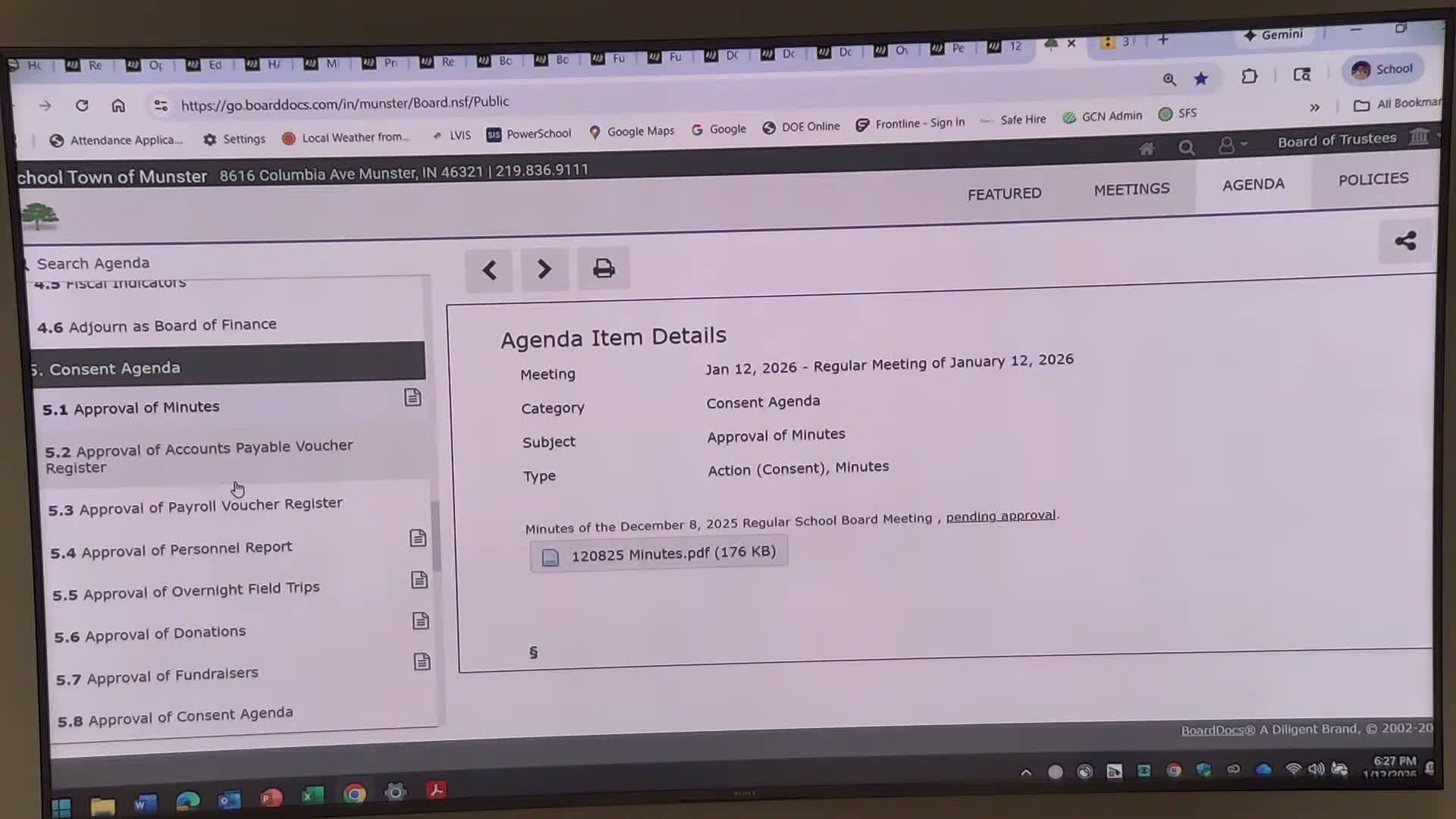 Votes at a glance: Munster board approves consent agenda, bus purchase, insurance renewal and budget-resolution