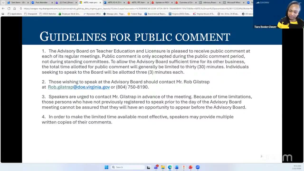 Virginia board reviews ETS proposal to permit Praxis exams for select endorsements; members press safety and performance concerns