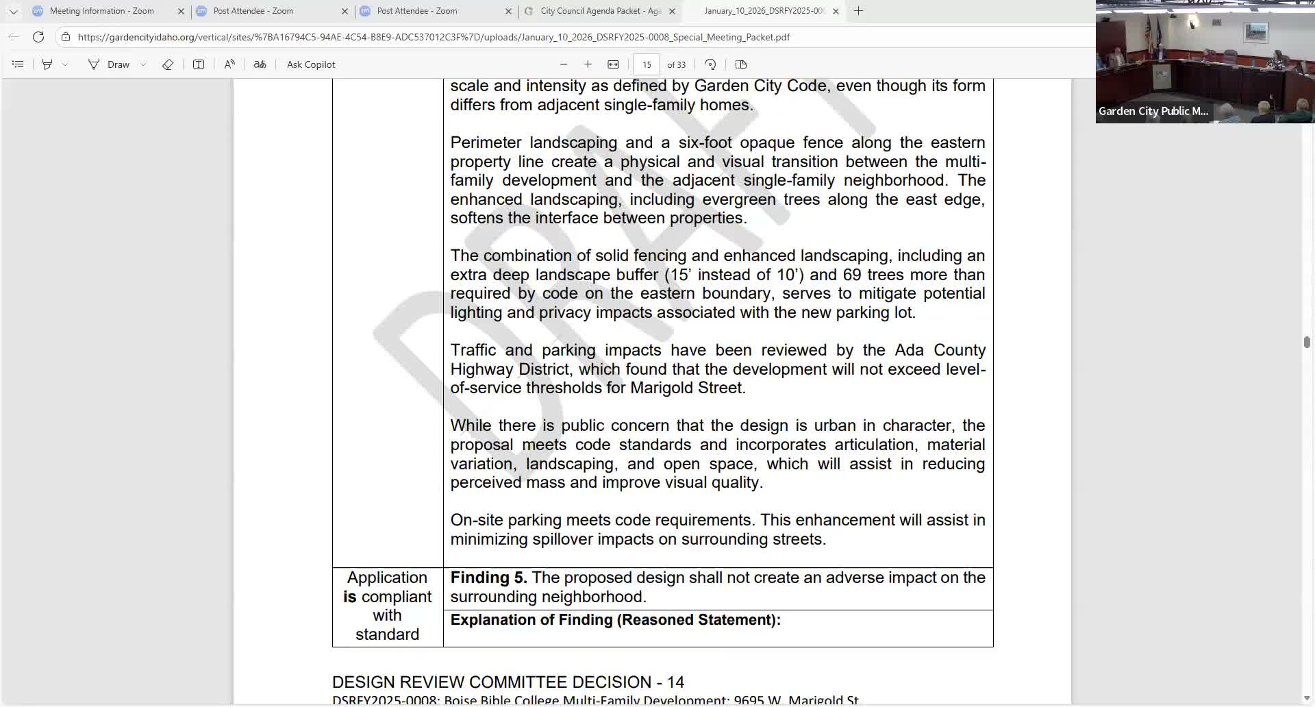 Garden City Council remands large multifamily design review over height and traffic questions