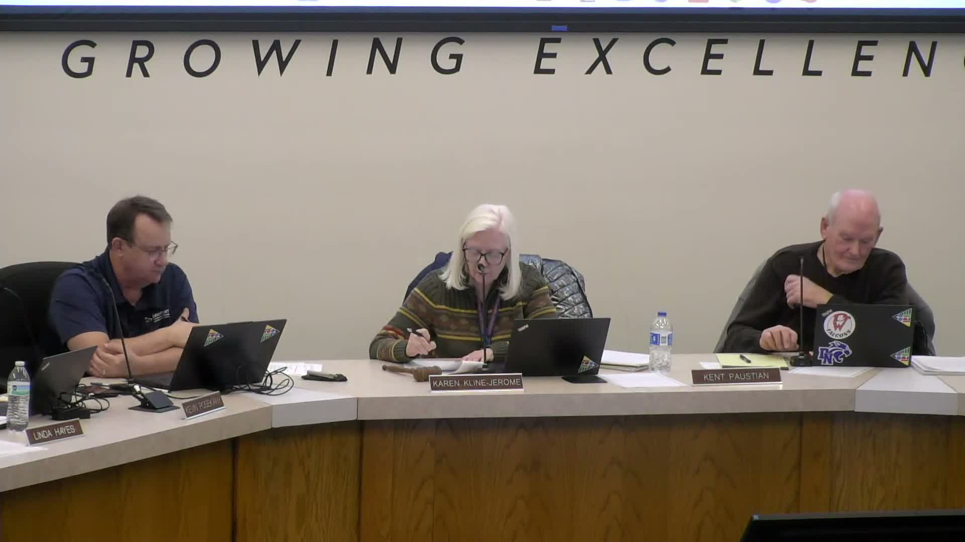 Board approves instructional support levy hearing date and multiple capital and contract items