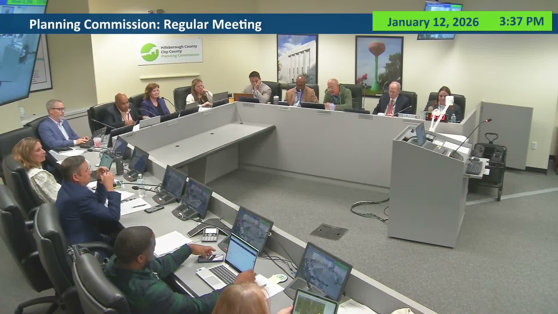 Planning commission hears several comprehensive‑plan map amendment briefings and executive director updates