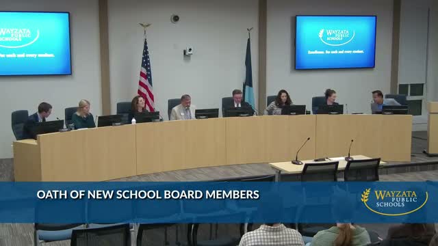 Wayzata board swears in members, elects officers and approves committee structure; compensation and handbook pass