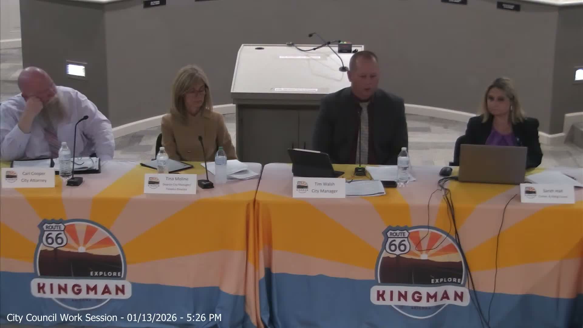 Kingman council debates strategic‑plan priorities and funding for Flying Fortress and Kingman Crossing