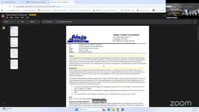 Board hears finance memo on parks capital funding; supervisors push for clearer transparency