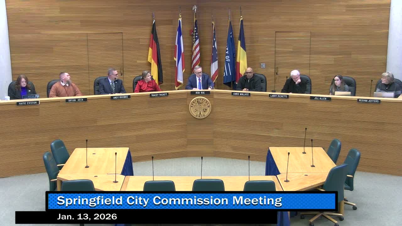 Springfield City Commission approves contracts, appropriations and appointments as residents urge compassion for immigrants and more homeless services