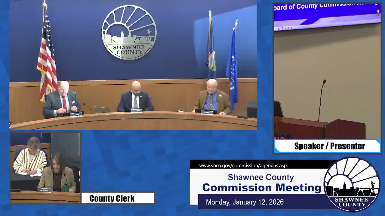Shawnee County commissioners elect Rippon chair, set meeting schedule and approve routine business