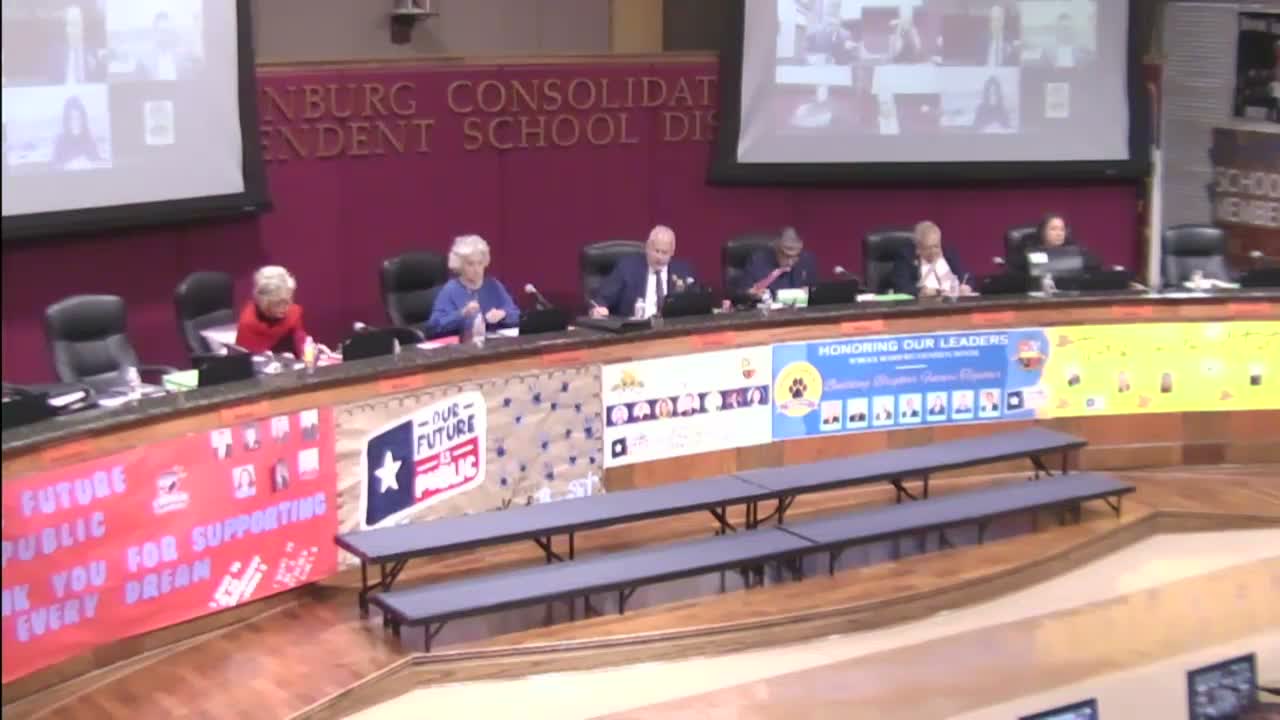 Edinburg CISD approves second reading of TASB-localized policy updates to align with new Texas laws