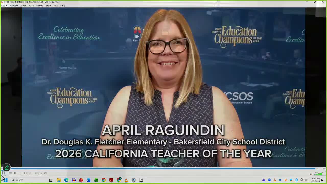 Board honors local teacher as California Teacher of the Year, hears Camp Keep update and approves consent items