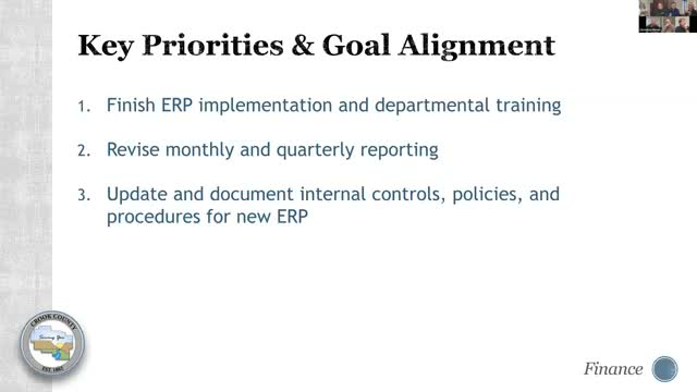 Finance director: ERP implementation near completion; training and reporting next steps