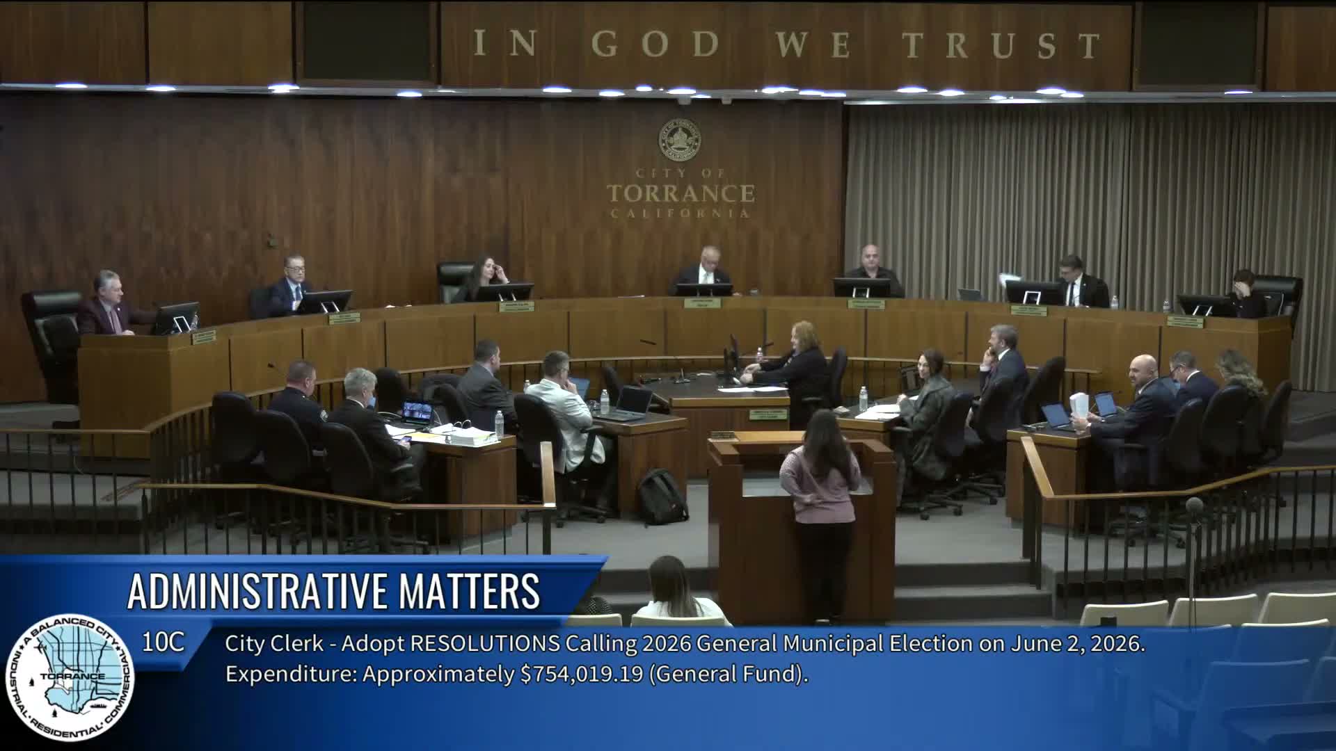 Torrance council calls June 2, 2026 general municipal election