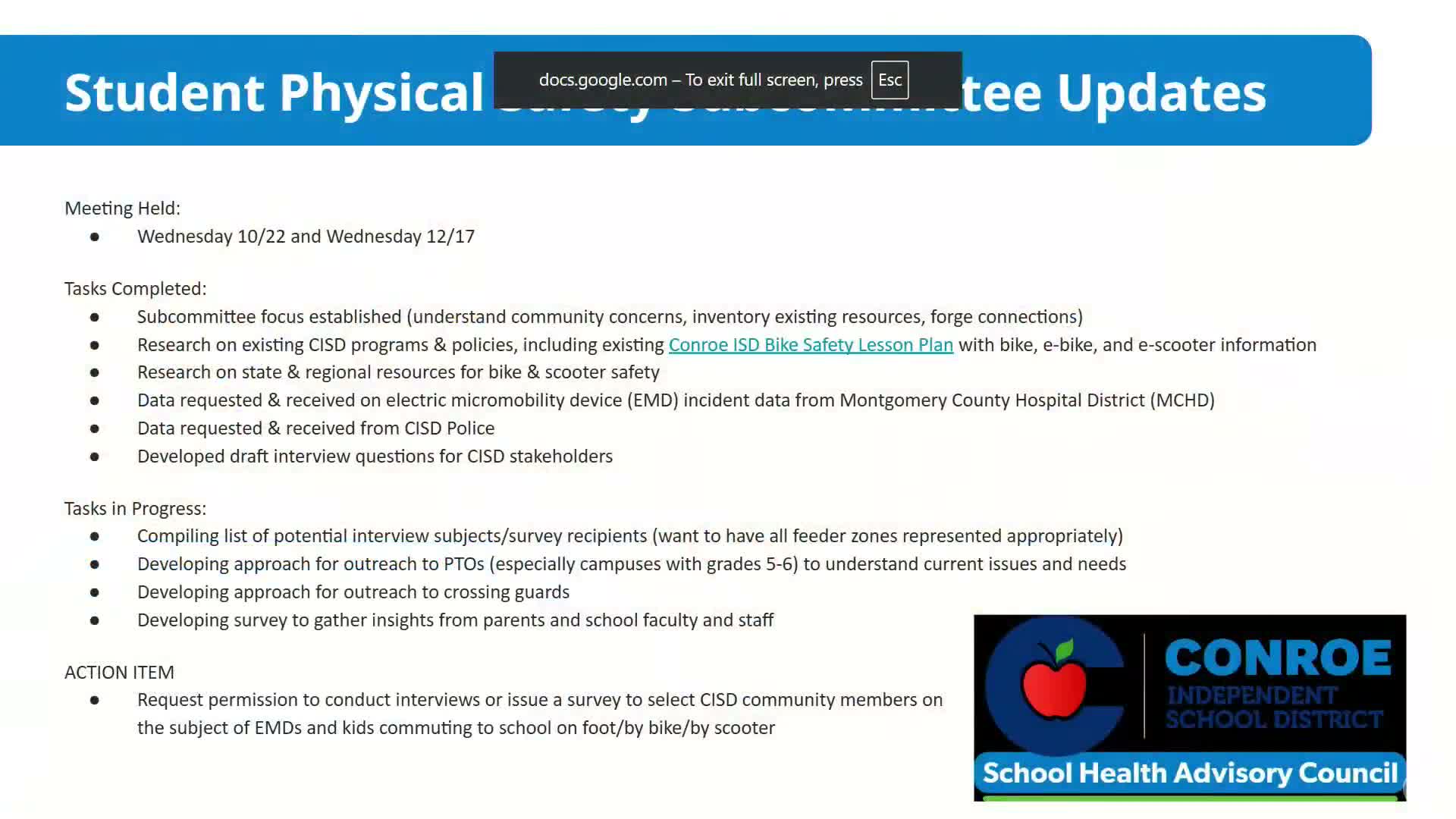 SHAC authorizes targeted interviews on e-bikes and e-scooters, seeks board approval