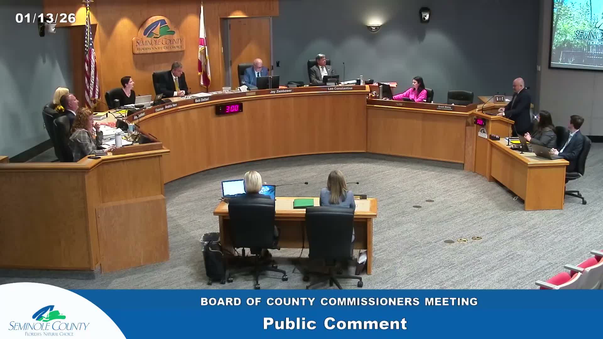 Public commenter briefs commissioners on Florida PACE ruling; county attorney says office not representing tax collector