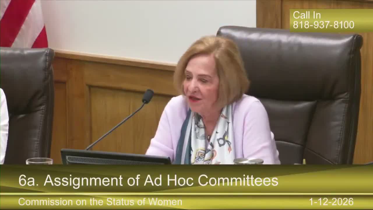 CitizenPortal.ai - Glendale Commission on the Status of Women establishes  three ad hoc committees and assigns members