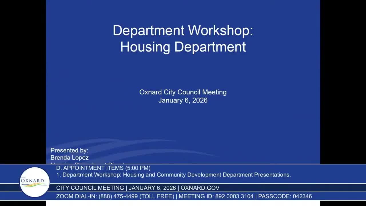 Oxnard housing director outlines programs, warns of HUD funding risks