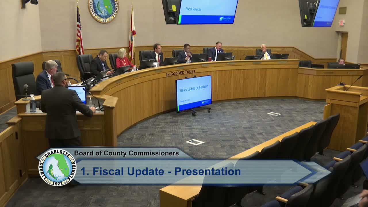 Charlotte County reports healthy utility reserves, details SRF/SOFIU funding and Burnt Store expansion timeline