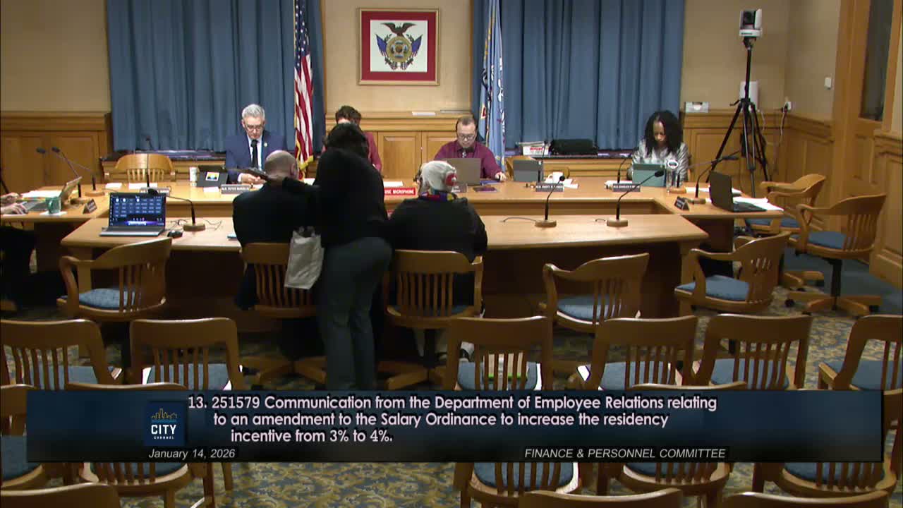 Long debate on residency incentive and salary ordinance implementation ends with committee recommendation to council