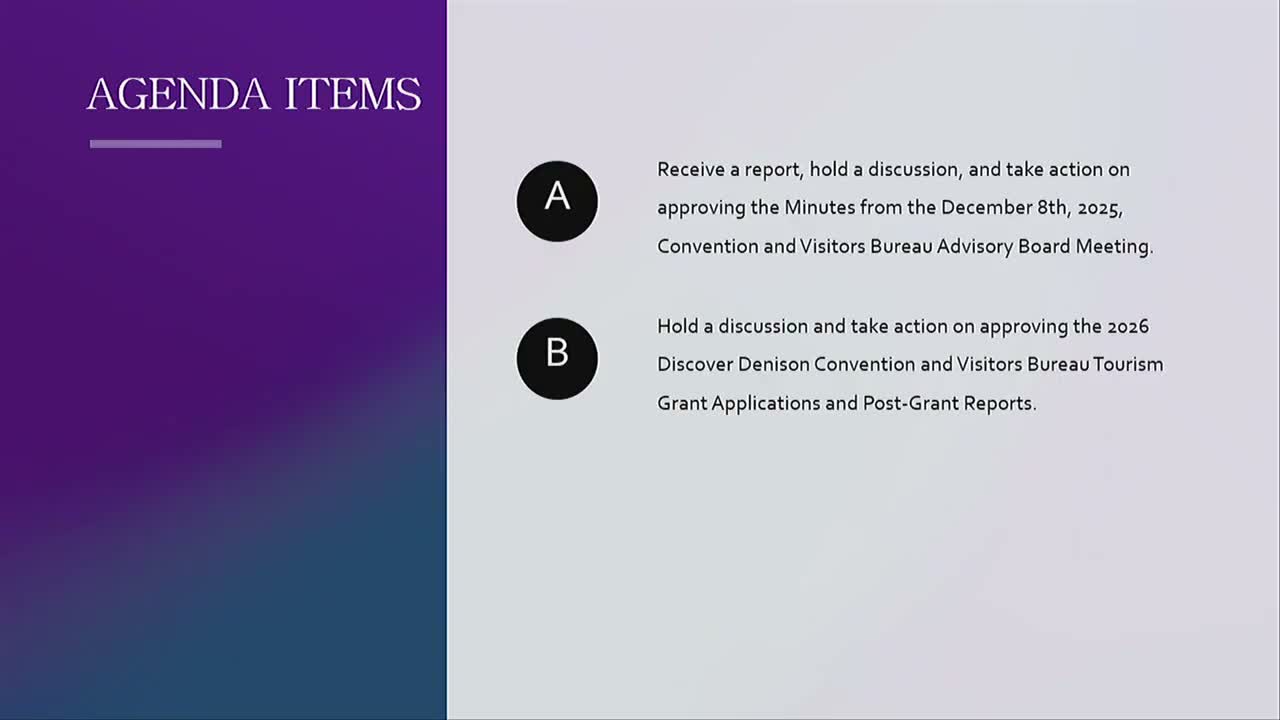 Denison CVB swears in new member, elects leadership and approves 2026 grant application changes