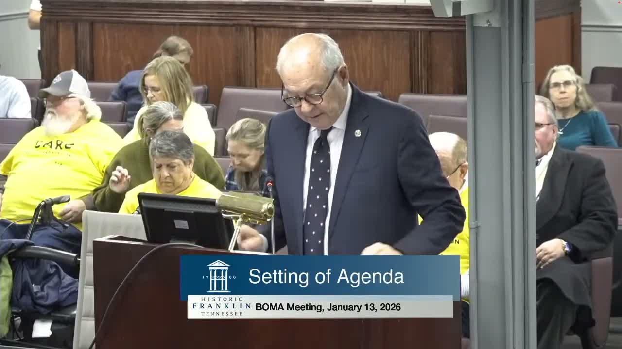 Votes at a glance: Franklin BOMA Jan. 13, 2026