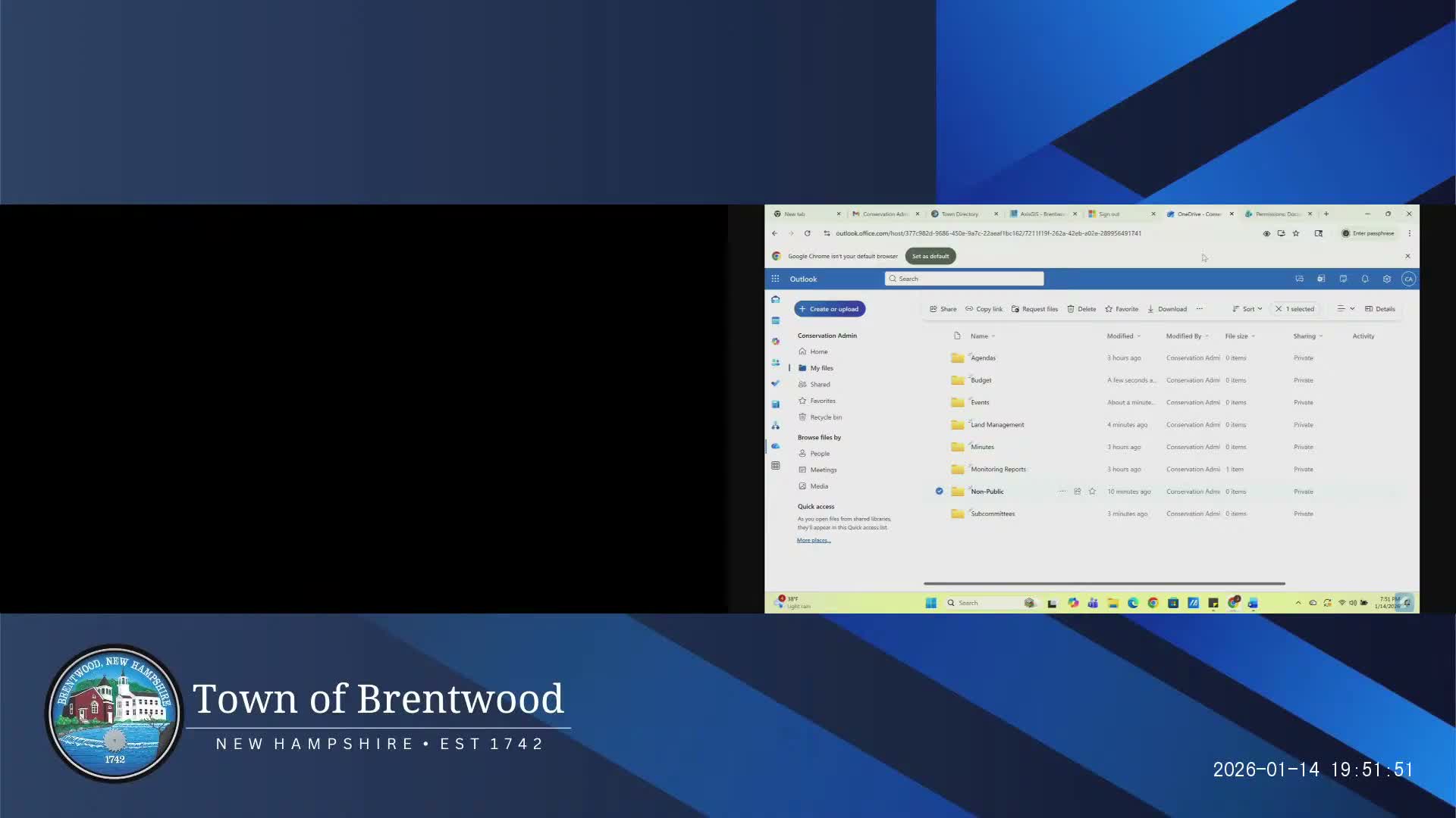 Conservation commission enters nonpublic session to discuss real-estate matters after recorded roll call