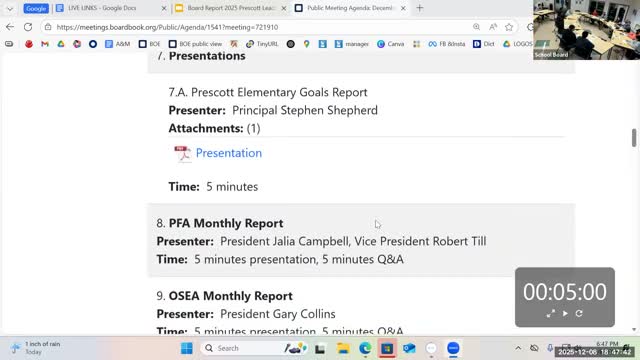 Prescott Elementary principal outlines attendance, math interventions and outdoor‑learning plans