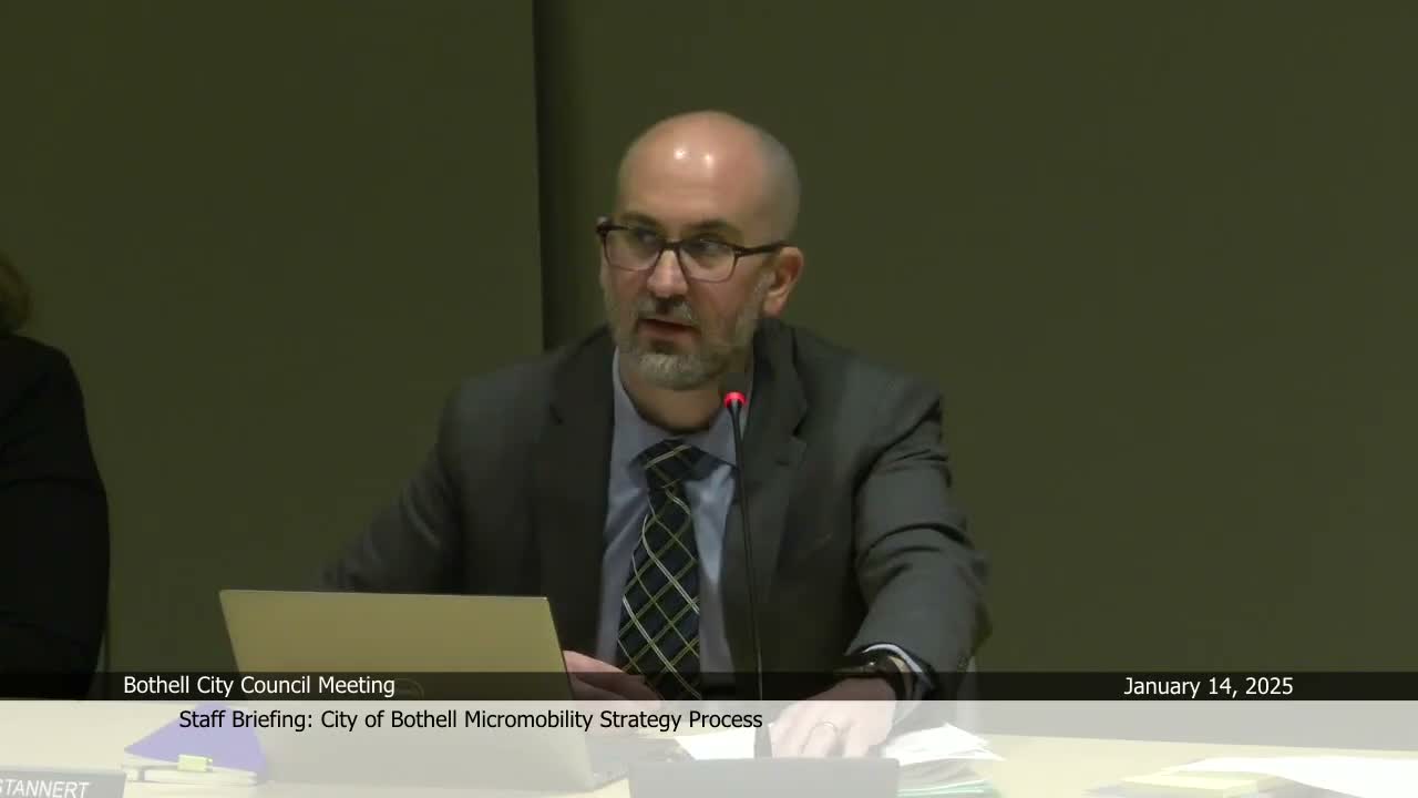 Bothell staff outline micro‑mobility strategy; council urged residents to take public survey