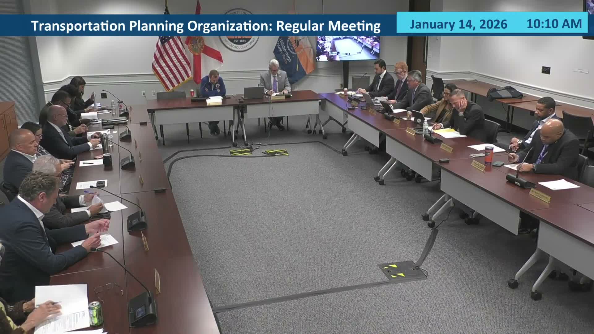 Hillsborough TPO adopts 2026 safety and transit-agency targets after debate over usefulness