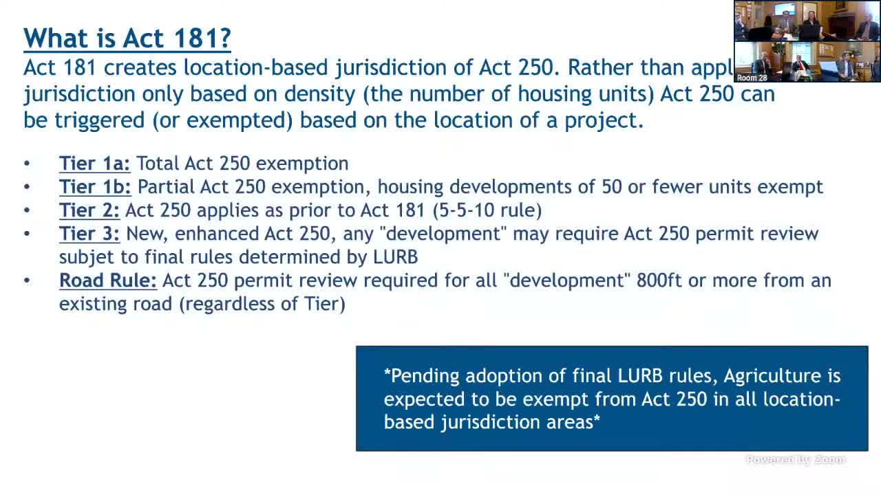 VLCT urges caution as Act 181 reshapes Act 250 mapping; asks for delay to protect farmers