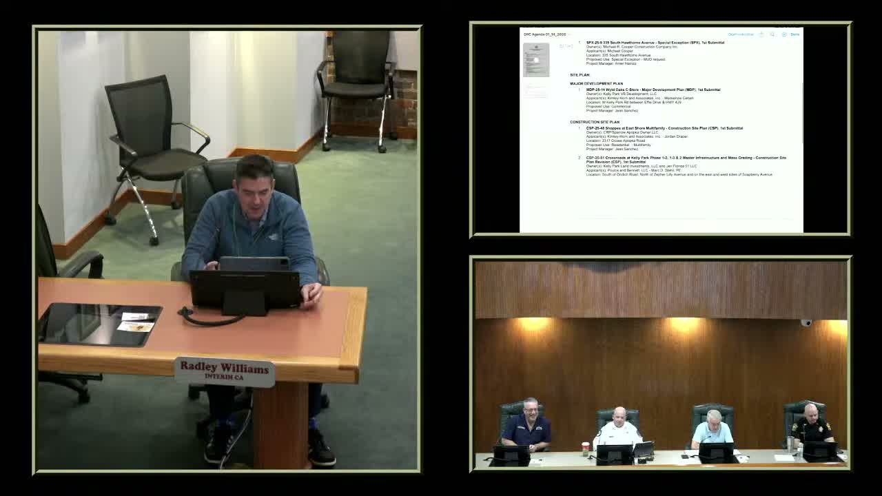 DRC presses applicant on pedestrian protections, wheel stops and landscape edges for Wild Oak C Store plan