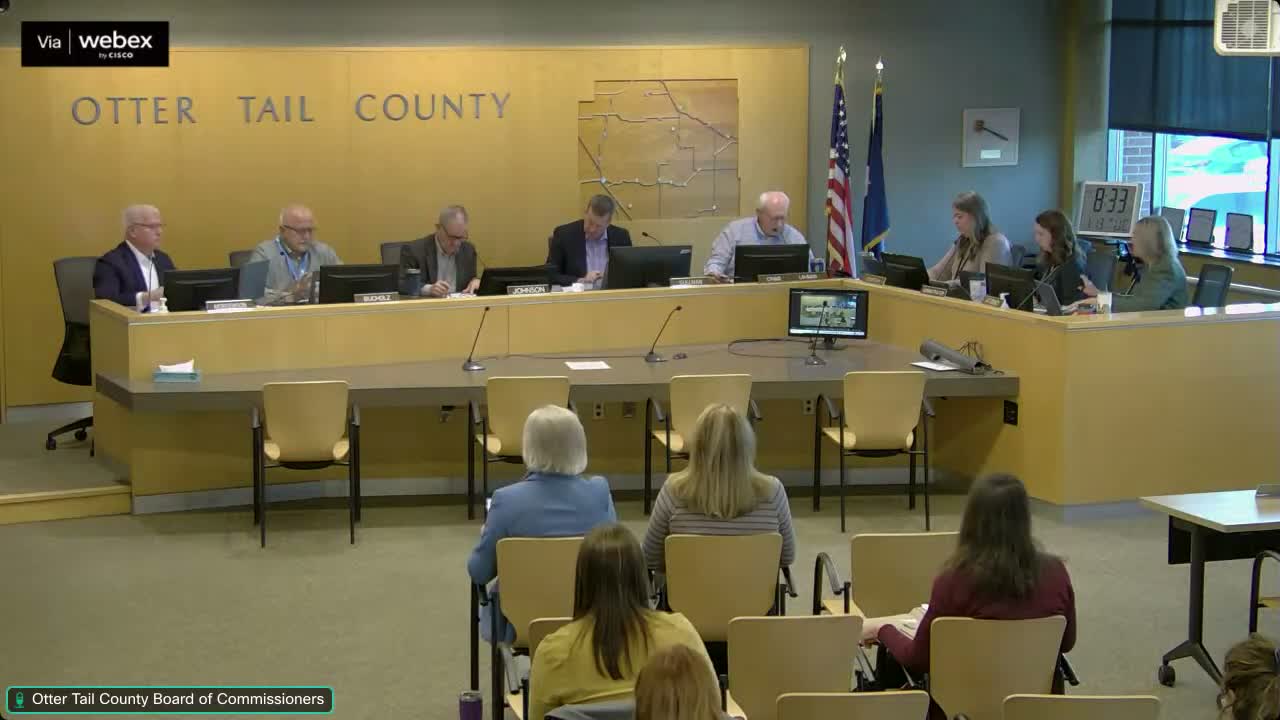 Otter Tail County approves Prairie Lakes data‑management and MDH delegation agreements