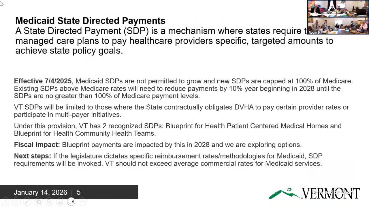 AHS tells House Appropriations HR 1 will shift Medicaid funding and reduce provider-tax revenue