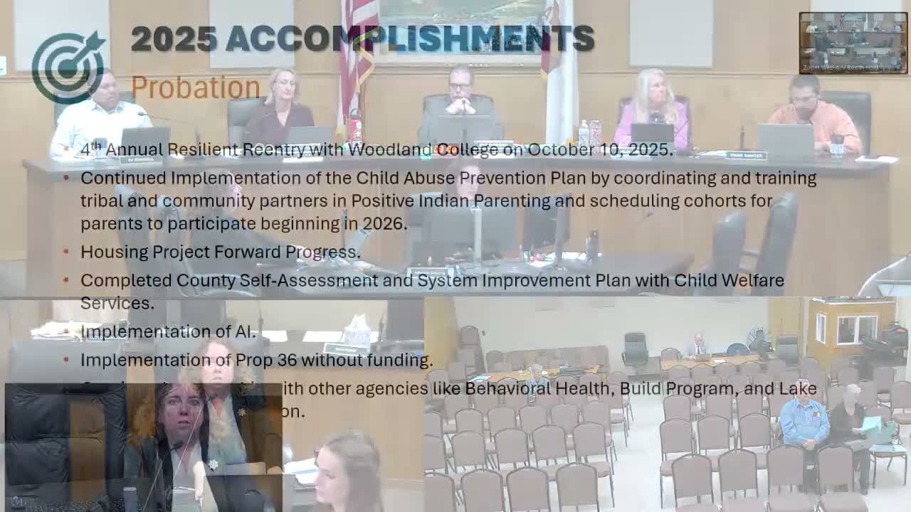 Probation chief outlines 2025 accomplishments: tribal engagement, AI use in reports, CalAIM steps and Prop 63 grant