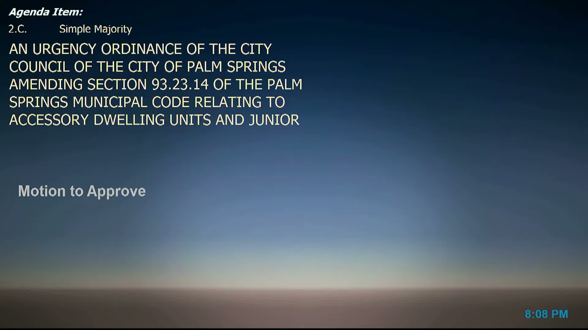 Palm Springs adopts urgency ADU ordinance to comply with new state rules