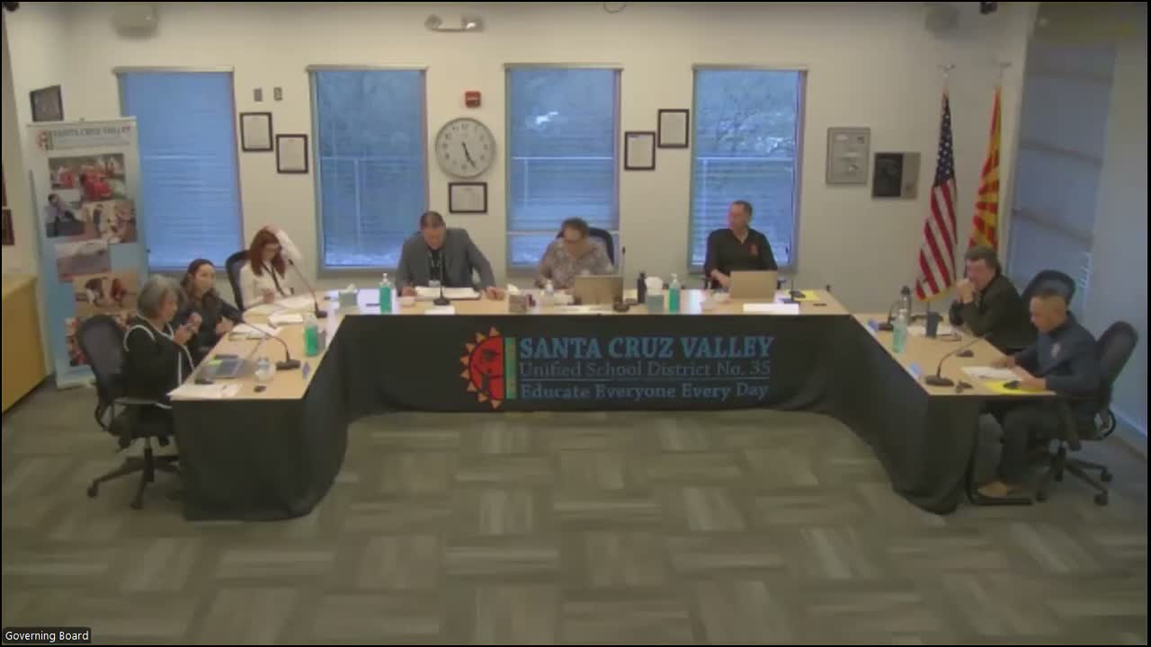 Santa Cruz Valley Unified board re-elects Lourdes Vasquez, names Ben Guerrero clerk; approves calendar, posting and releases employee