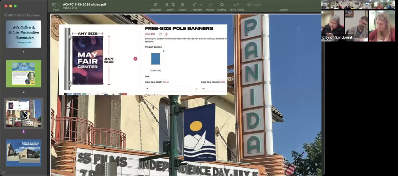 Commission to seek roughly $23,500 from SIRRA for Cedar Street sculpture, Silver Box and banners