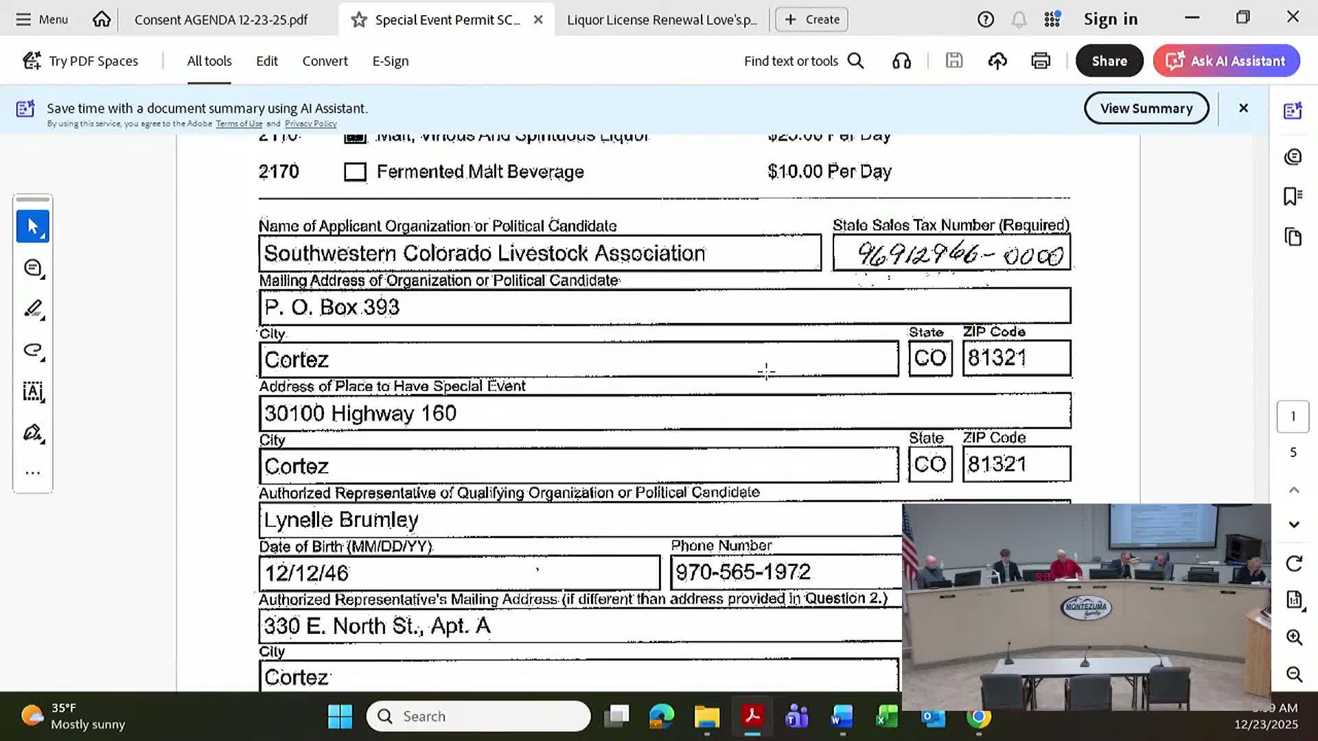 Montezuma County approves livestock association liquor permit, defers Love's Travel Stop renewal
