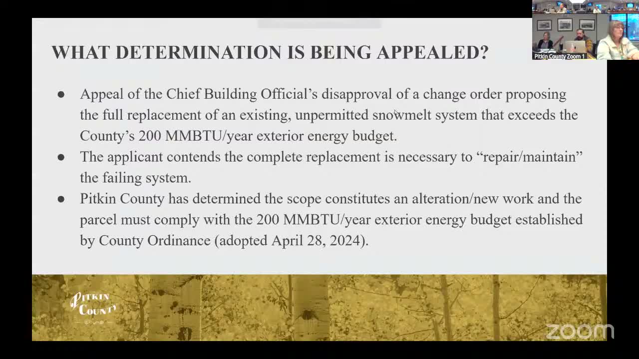 Pitkin County appeals board treats 360 South Hayden snow-melt work as repair; fees required