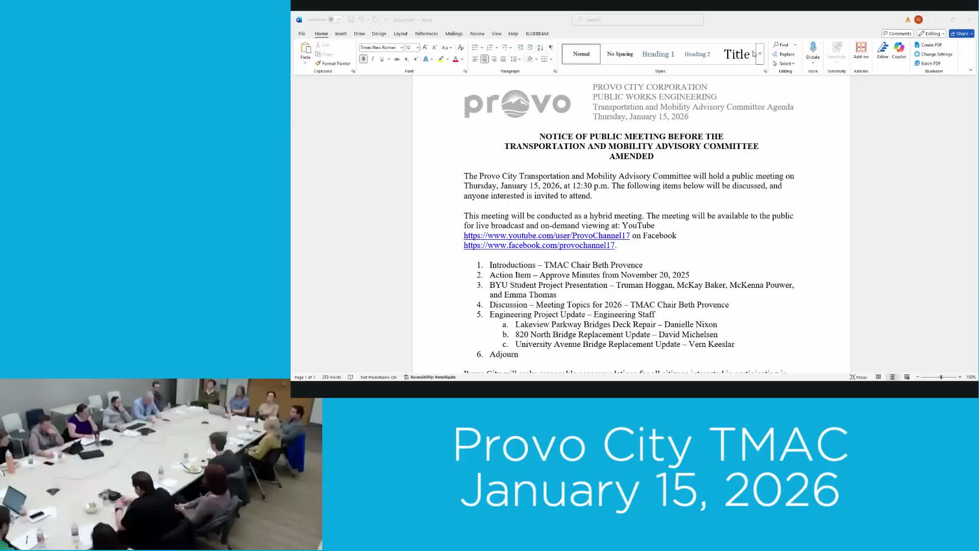 TMAC approves Nov. 20, 2025 minutes by voice vote