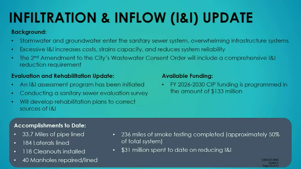 Fort Lauderdale says up to half of wastewater flows come from inflow and infiltration; consent‑order work under way