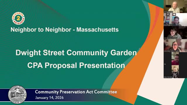 Dwight Street Garden asks CPA for electrical, beds and coordinator to expand community food access